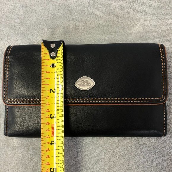 NWOT The Trend Long Italian Black Leather Wallet - Picture 9 of 11